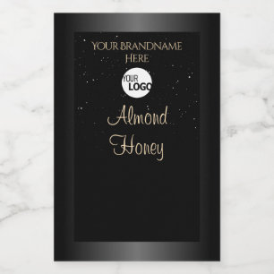 Elegant Black and Cream Product Label Glitter Logo