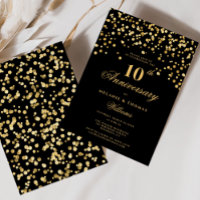 Elegant Black And Gold 10th Wedding Anniversary