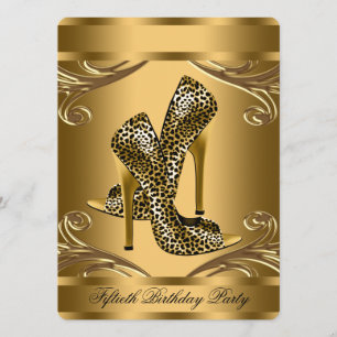 Elegant Black and Gold 50th Birthday Party Invitation