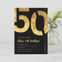Elegant black and gold 50th Birthday Party
