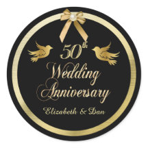 Elegant Black and Gold 50th Wedding Anniversary