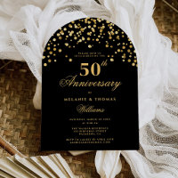 Elegant Black And Gold 50th Wedding Anniversary