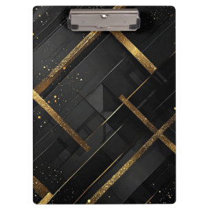 Elegant Black and Gold Abstract Background Clipboard