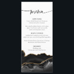 Elegant Black and Gold Agate Wedding Menu Card<br><div class="desc">Elegant Black and Gold Agate Geode Wedding Menu Card</div>