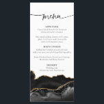 Elegant Black and Gold Agate Wedding Menu Card<br><div class="desc">Elegant Black and Gold Agate Geode Wedding Menu Card</div>
