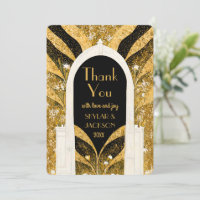 Elegant Black and Gold Art Deco Archway Wedding