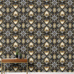 Elegant Black and Gold Art Deco Star Pattern  Wallpaper<br><div class="desc">Bold large scale retro black and white gold and cream elegant art deco star pattern. Removable peel and stick wallpaper is perfect for apartments, rentals, and short term housing. Peel and stick wallpaper lets you upgrade your small space home decor and personalise your rental home with your unique design aesthetic...</div>