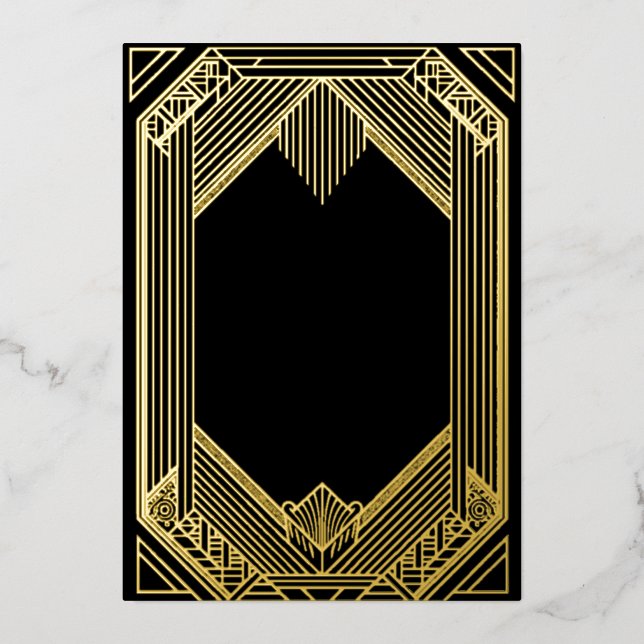 Elegant Black and Gold Art Deco  Wedding (Front)