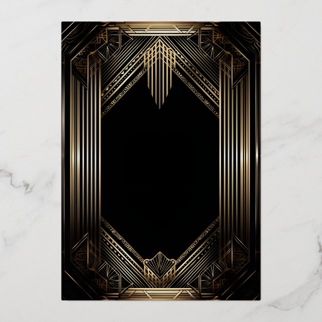 Elegant Black and Gold Art Deco  Wedding (Front)