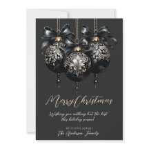 Elegant black and gold baubles luxury Christmas