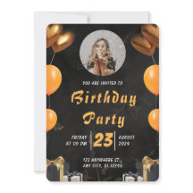 Elegant Black and Gold Birthday