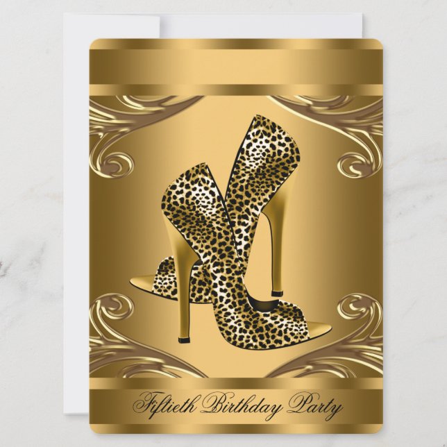 Elegant Black and Gold Birthday Party Invitation (Front)