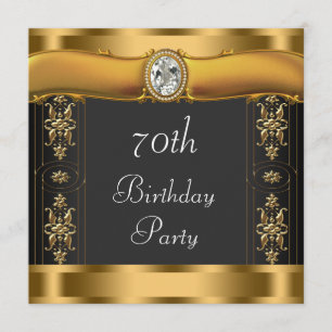 Elegant Black and Gold Birthday Party Invitation