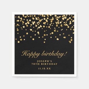 Elegant Black And Gold Birthday Party  Napkin