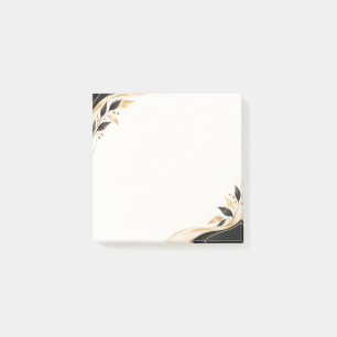 Elegant Black and Gold Botanical Stationery Post-it Notes