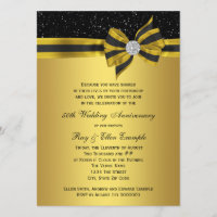 Elegant Black and Gold Bow 50th Anniversary Party