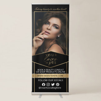 Elegant Black and Gold Business Retractable Banner