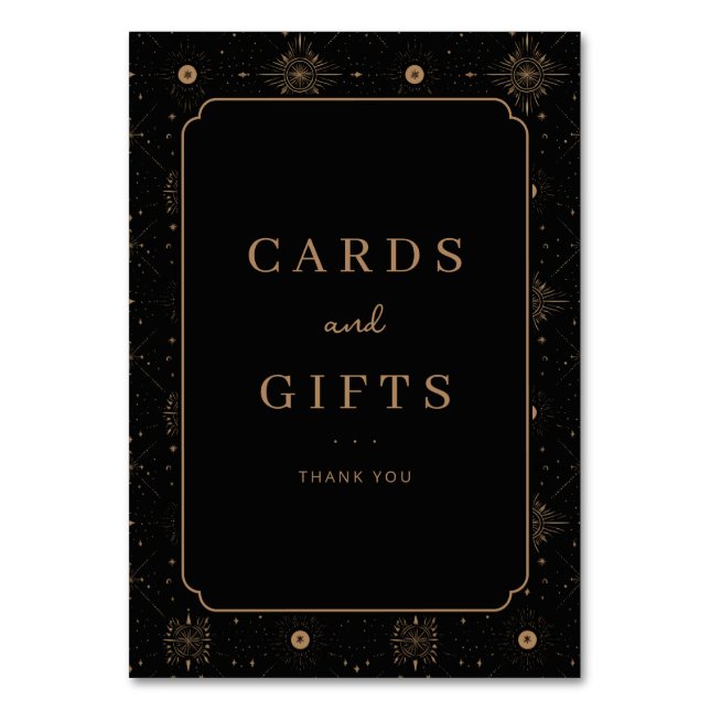 Elegant Black and Gold Cards and Gifts (Front)