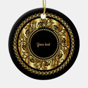 Elegant Black and Gold Ceramic Tree Decoration