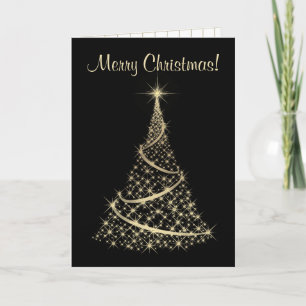 Elegant Black and Gold Christmas Card