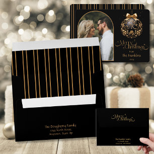 Elegant Black and Gold Christmas  Envelope