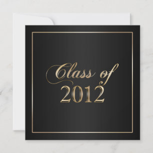 Elegant Black and Gold Class of 2012 Invitation