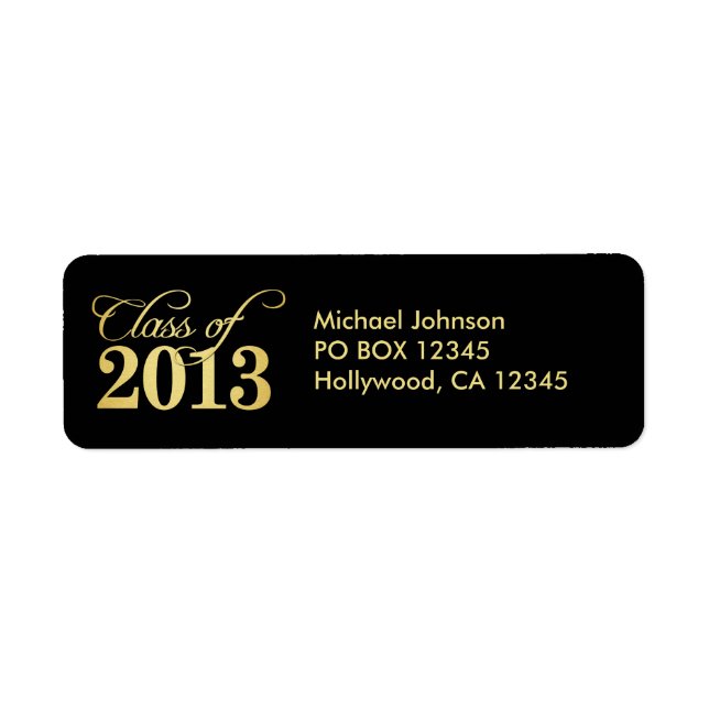 Elegant Black and Gold Class of 2013 (Front)