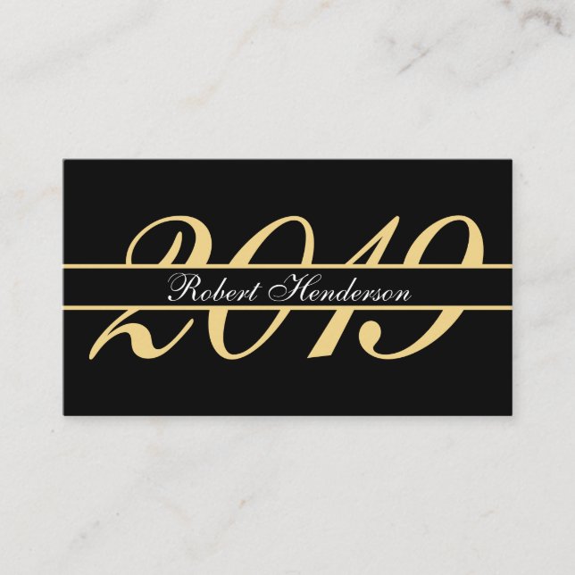 Elegant black and gold classic insert graduation (Front)