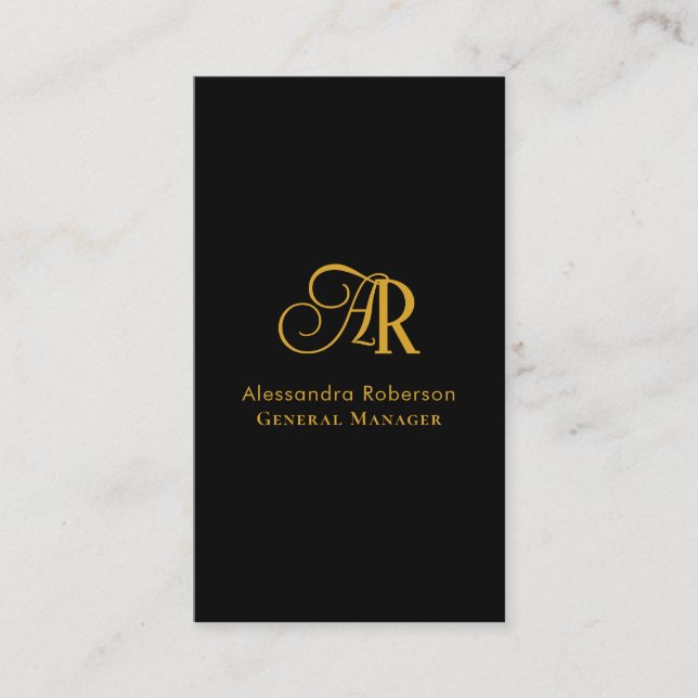 Elegant black and gold colour  business card (Front)