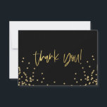Elegant Black and Gold Confetti Thank You  Card<br><div class="desc">Hot Pink and Gold Confetti Thank You Note Cards</div>