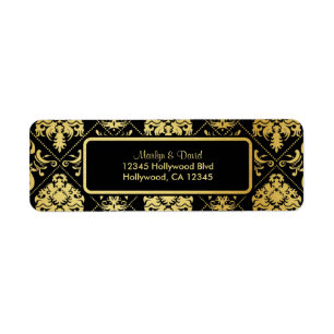 Elegant Black and Gold Damask