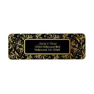 Elegant Black and Gold Damask