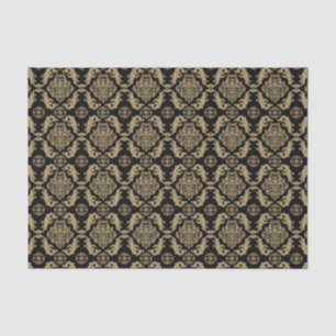 Elegant black and gold damask  tissue paper
