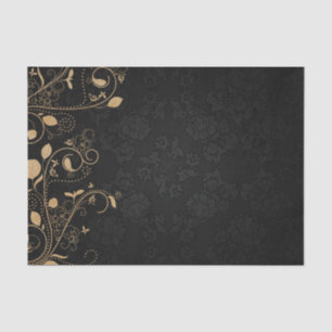 Elegant Black and Gold Damask Tissue Paper