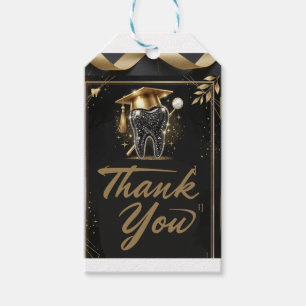 Elegant Black and Gold Dental Graduation Favour Ta Gift Tags