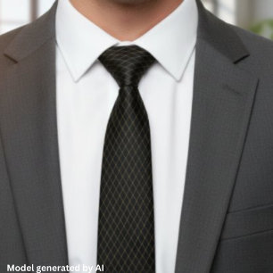Elegant Black and Gold Diamond Tie