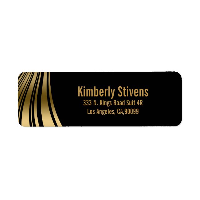 Elegant Black And Gold Dynamic Stripes (Front)