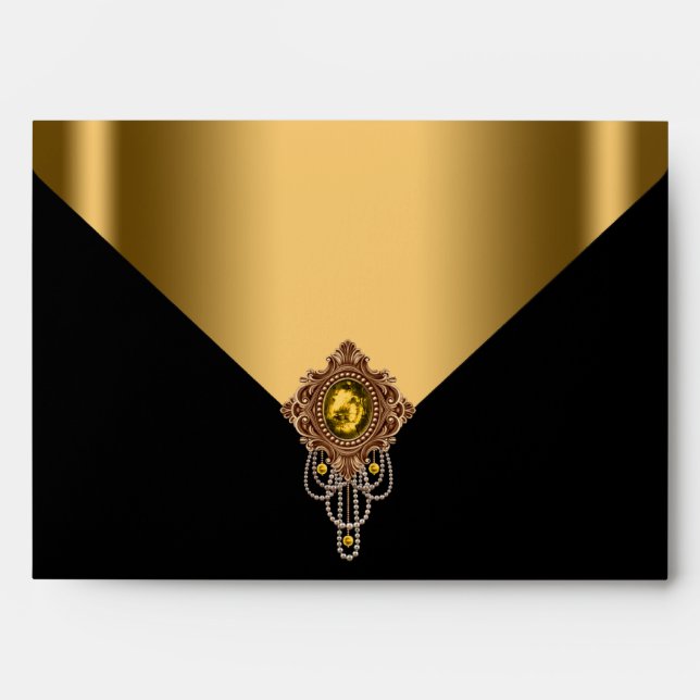 Elegant Black and Gold Envelopes (Front)