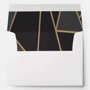 Elegant Black and Gold Evelope Envelope