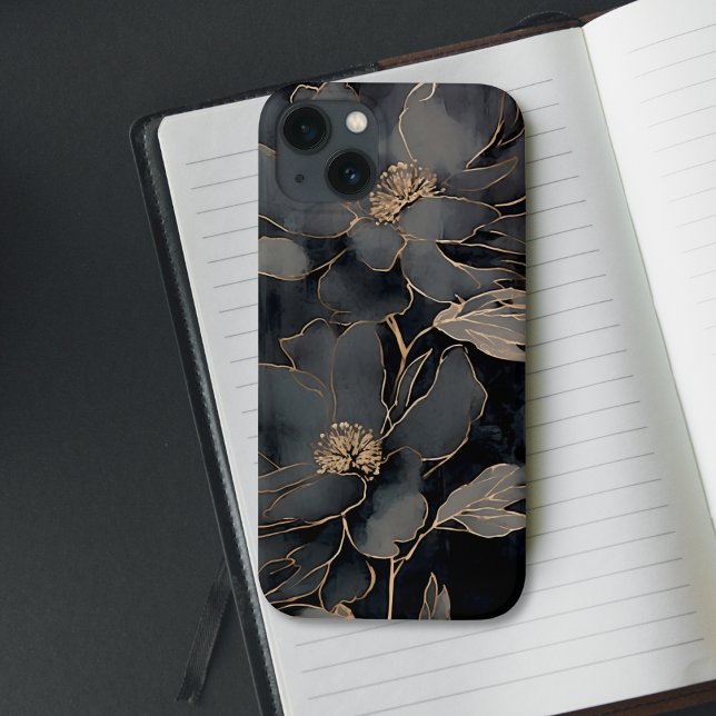 Elegant Black and Gold Floral Art Case-Mate iPhone Case (Creator Uploaded)