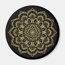 Elegant Black and Gold Floral Mandala Pattern