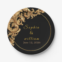 Elegant Black and Gold Foil Royal Wedding