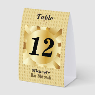 Elegant Black and Gold Geometric Bar Mitzvah
