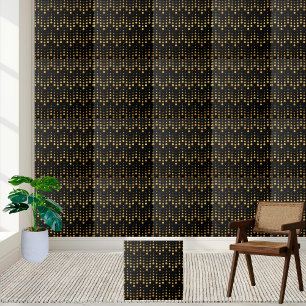Elegant Black and Gold Geometric Hexagon Tile