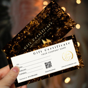Elegant Black and Gold Gift Certificate