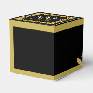Elegant Black and Gold Glitter Dust Birthday Favour Box