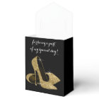 Elegant Black and Gold Glitter High Heel Shoe