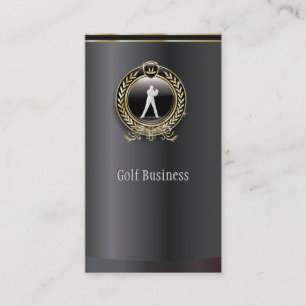 Elegant Black and Gold Golf Business Card