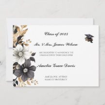 Elegant Black and Gold Graduation Announcement