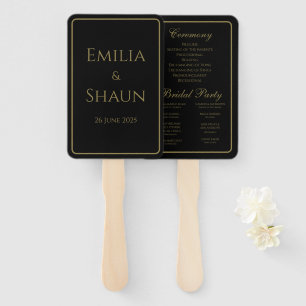 Elegant Black and Gold Hand Fan Program